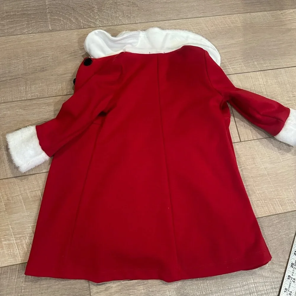 LILT 2T GIRLS RED & WHITE DRESS WITH PEA COAT CHRISTMAS - Picture 13 of 13